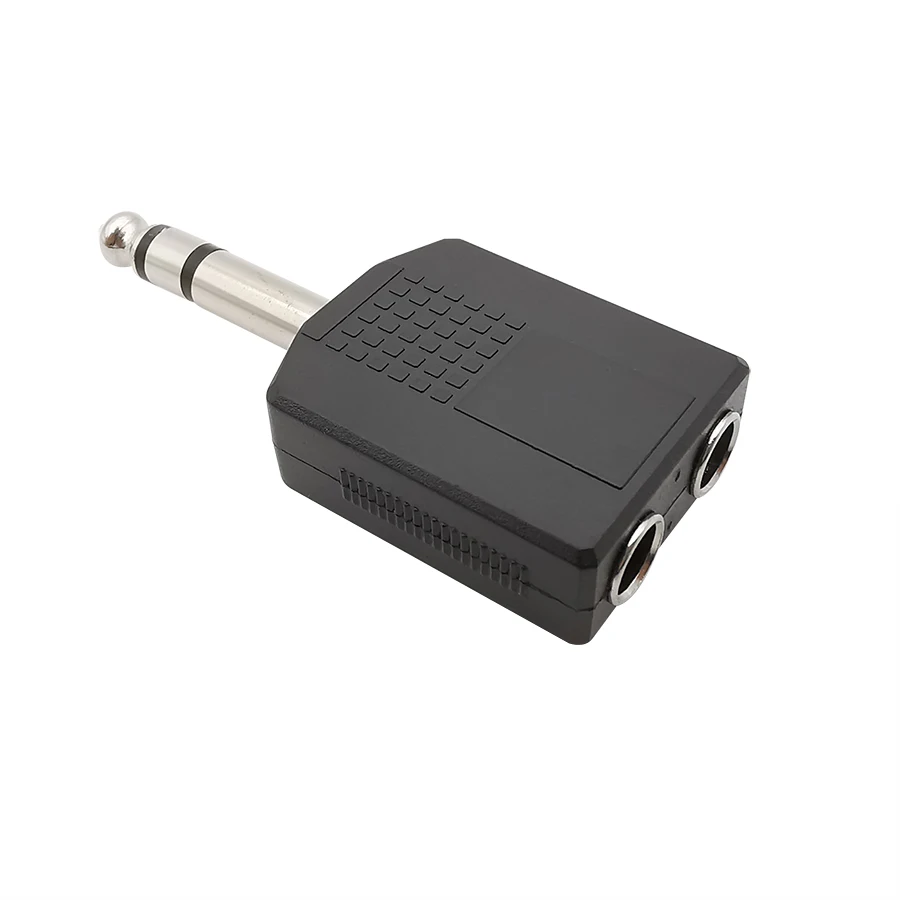 

10Pcs 6.35mm 1/4 Inch Stereo Male to 2 Double Female Headphone Microphone Y Splitter Converter