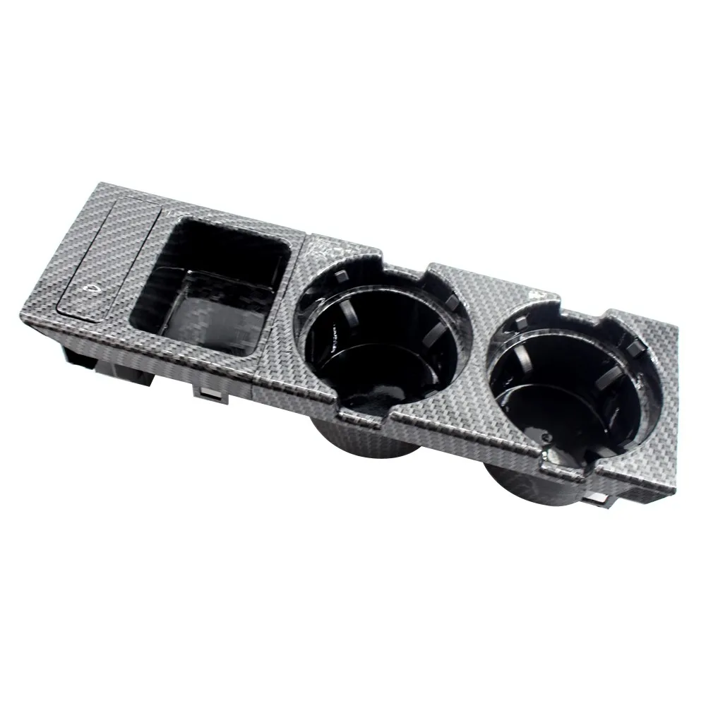 

Car Front Center Console Drink Cup Holder + Coin Holder Tray Carbon Fiber Replacement for BMW 3Series E46 1999-2005
