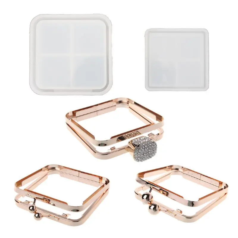 

Handmade Clear Silicone Square Bags Molds Dynamic Liquid Handbags Mold Quicksand Bag Resin Casting Mold Art Craft Tools