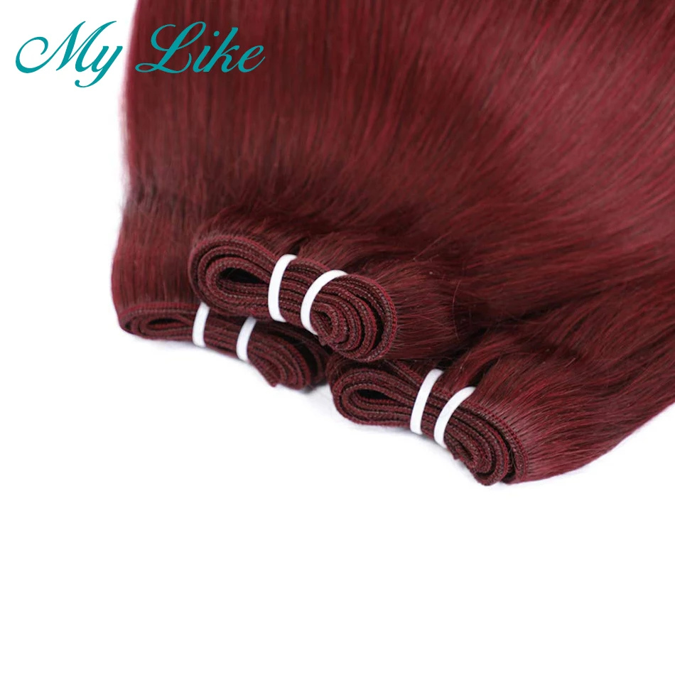 4 Bundles with Closure 50g/pc Ombre Peruvian Straight Human Hair Lace Red Wine 99j With | Шиньоны и парики
