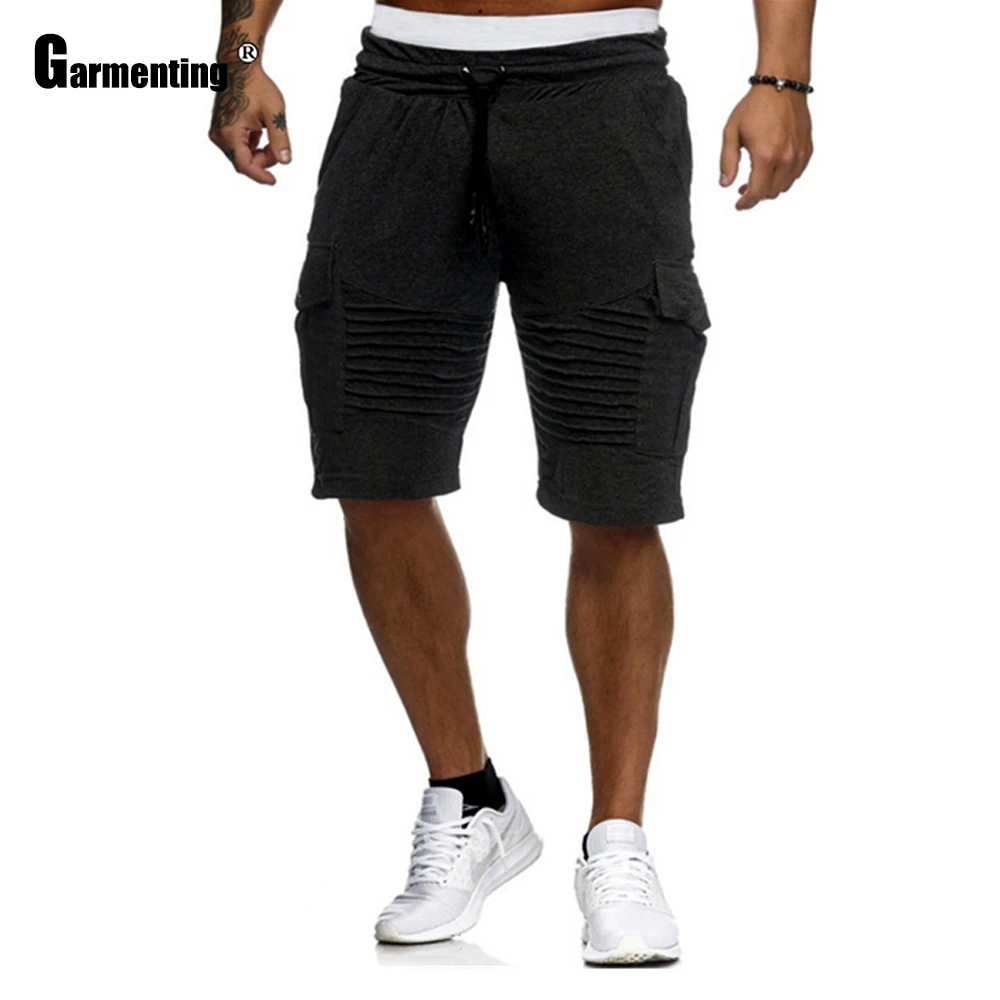 Garmenting 2021 New Summer Fahison Outdoor Cargo Shorts Mens Leisure Short Bottom Men Casual Pleated Male Short Pants Plus Size