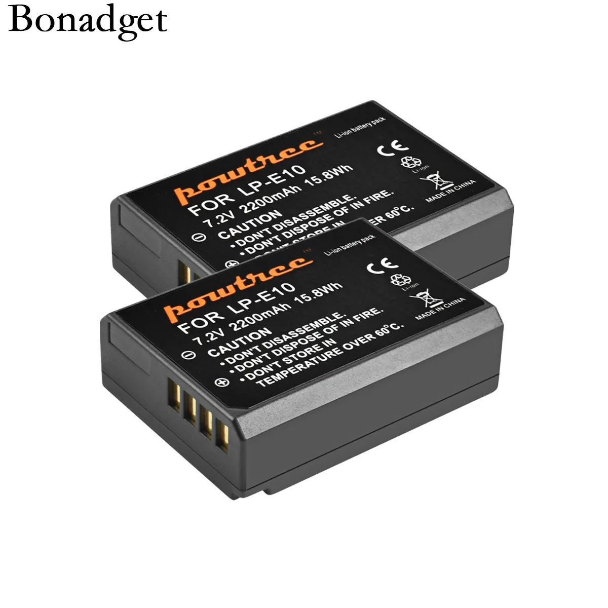 Bonadget 2200 мА/ч LP E10 LPE10 цифровой Камера Батарея для Canon 1100D 1200D 1300D Rebel T3 T5 поцелуй X50 X70