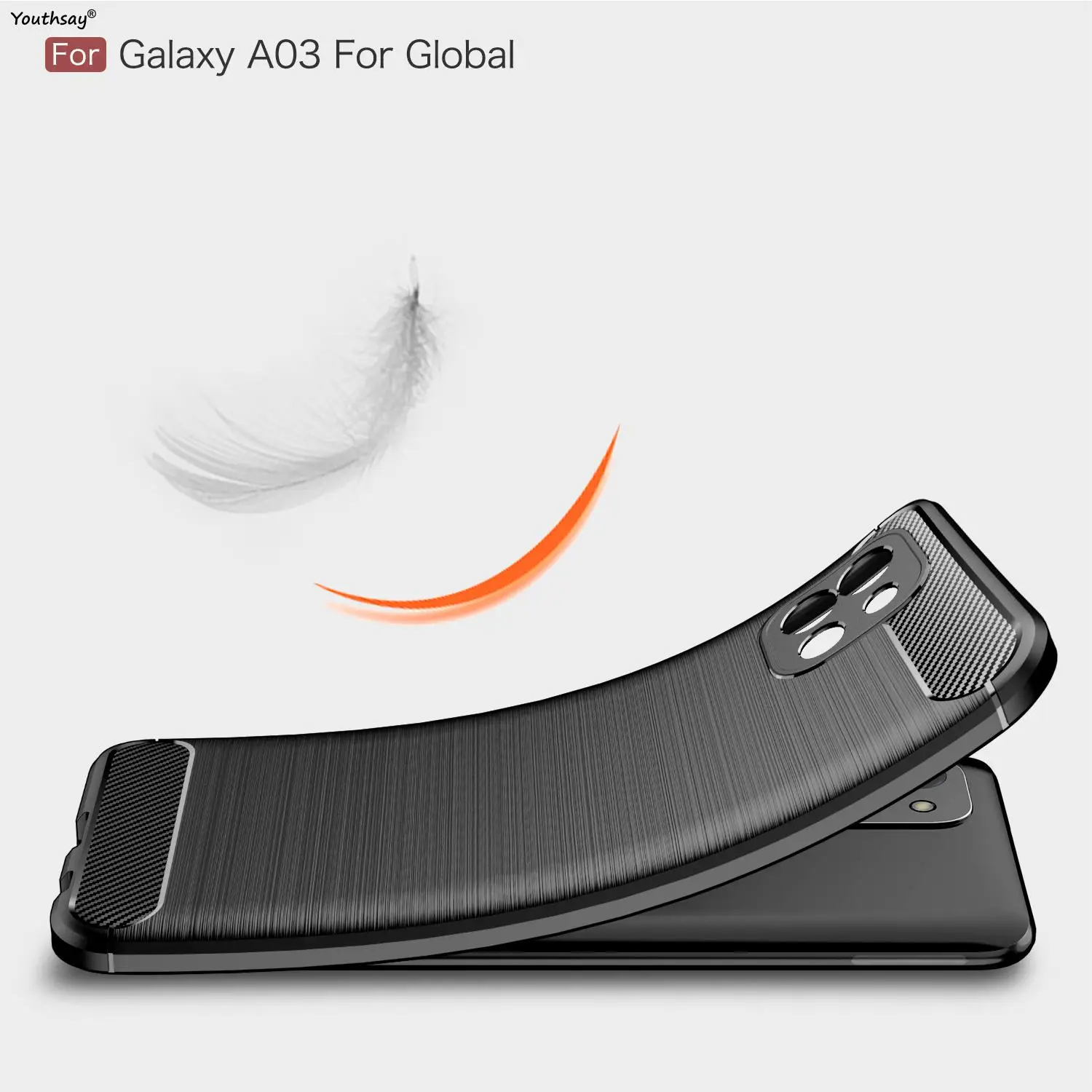 Carbon Fiber Bumper For Samsung Galaxy A03 Global Case For Samsung Galaxy A03 Global Coque Shockproof Protective Phone Cover