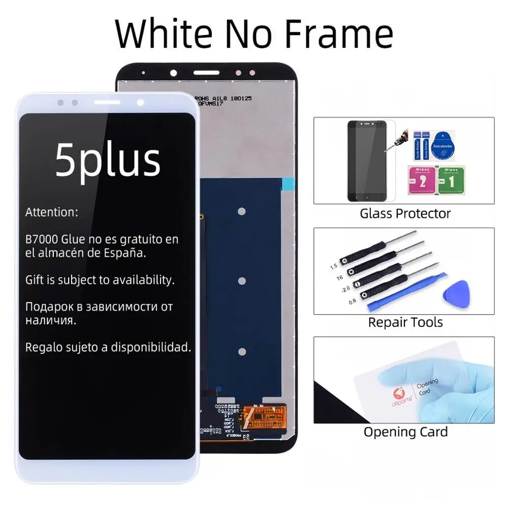 No Frame White 5,9" ips lcd для Xiaomi Redmi 5 Plus lcd сенсорный экран с рамкой 10 Dotyk для Xiaomi Redmi 5 Plus lcd запасные части - Цвет: No Frame White