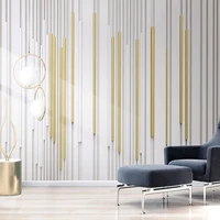 custom 3d wall mural modern golden line geometry wallpaper living room tv sofa abstract art wall painting papel de parede sala