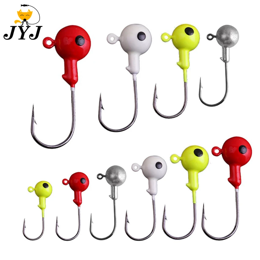 10pcs Jig Head Hook 3.5g 5g 7g 10g 12g 14g 18g Fishing Hook colored Jig Lure Hard Baits Soft Worm Fishing Tackle