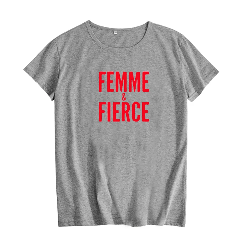 Femme Fierce Футболка модная женская футболка с лозунгом 2018 Новая черная белая
