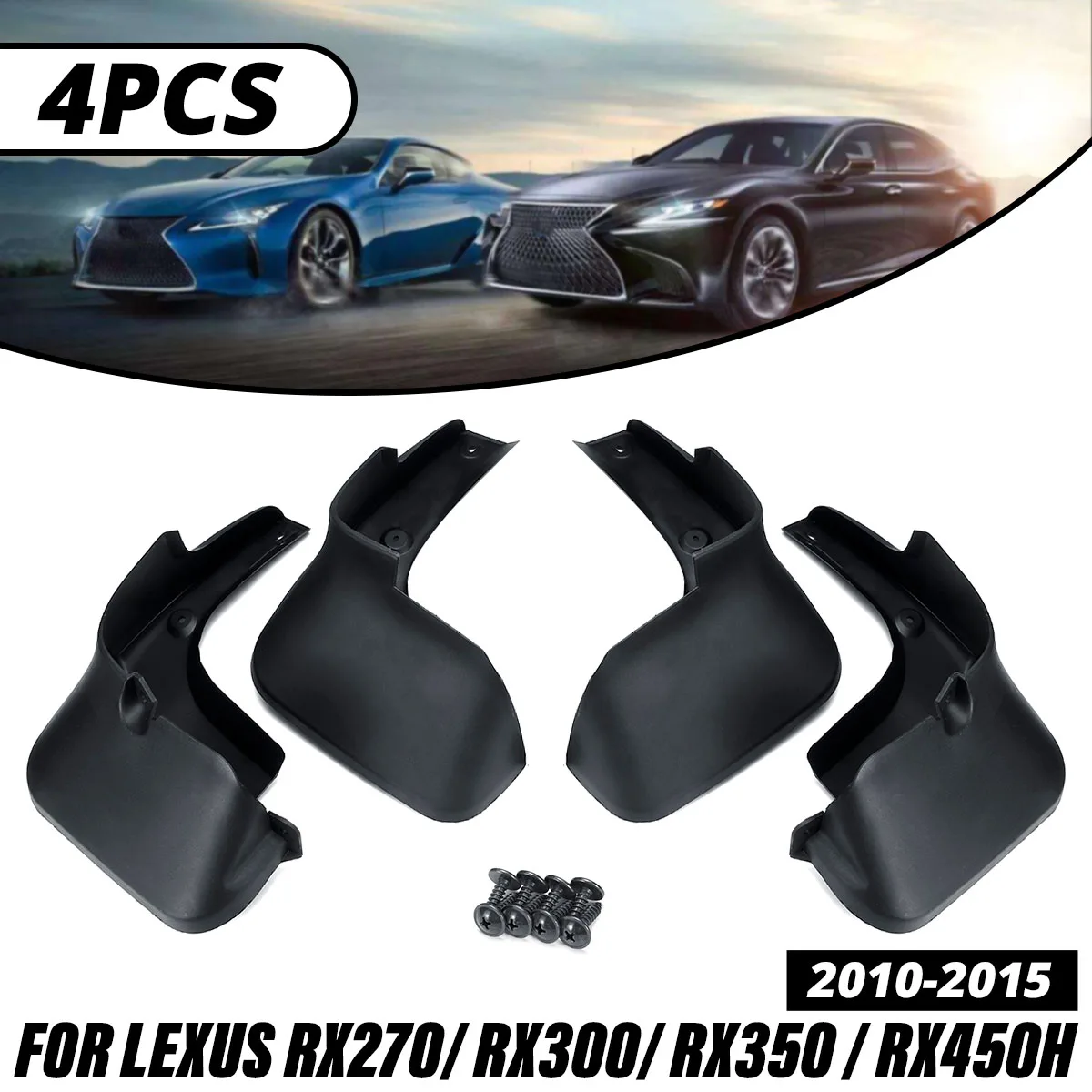 

4pcs Front Rear Mud Flaps Mudflaps Splash Guards Mud Flap Mudguards for LEXUS RX RX270 RX300 RX350 RX450H 2010-2015 2014 2013