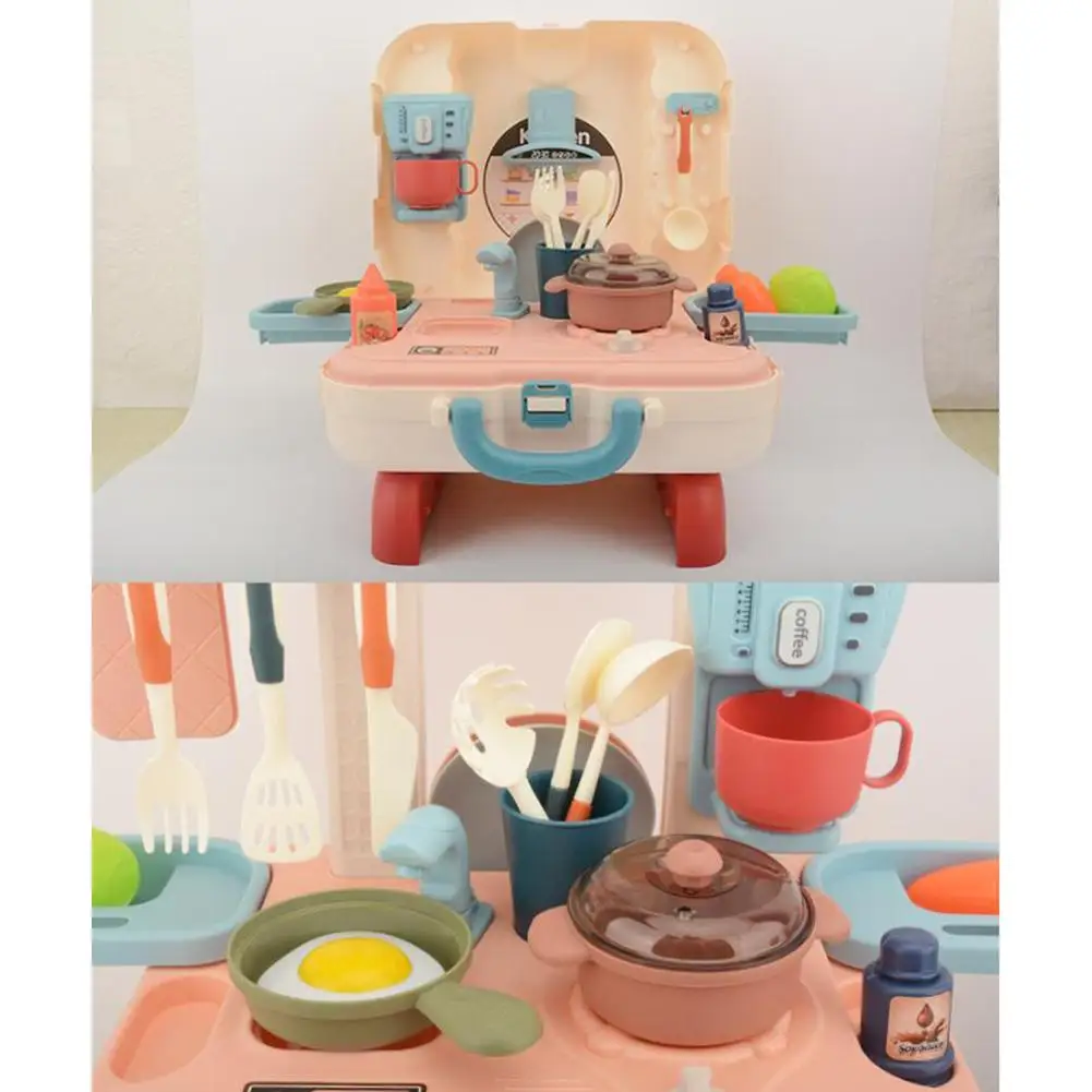 Детский игровой дом кухонная игрушка портативная коробка для хранения девочек