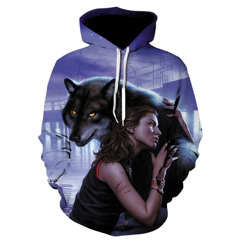 Новинка 2020 толстовка с капюшоном 3D принтом Красавица и чудовище Мужская/Женская
