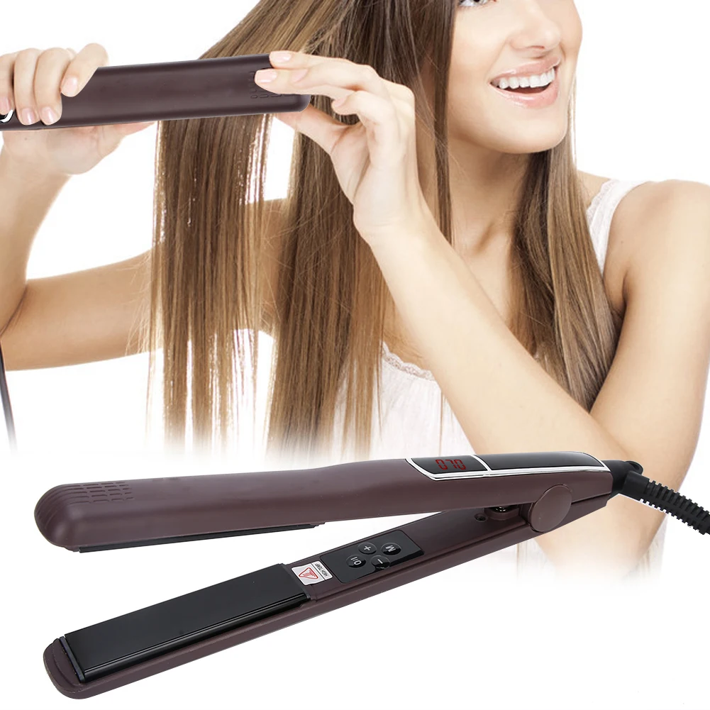 

LCD Display Adjustable Temperature3D Splint MCH Ceramic Glaze Hair Straightening Plate Not Hurt Hair Dual-use Bangs Hair Iron