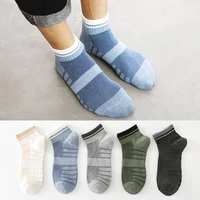 10pcs5 pairs socks mens four seasons gradient style mesh boat socks sports tunic breathable hollow color matching cotton socks