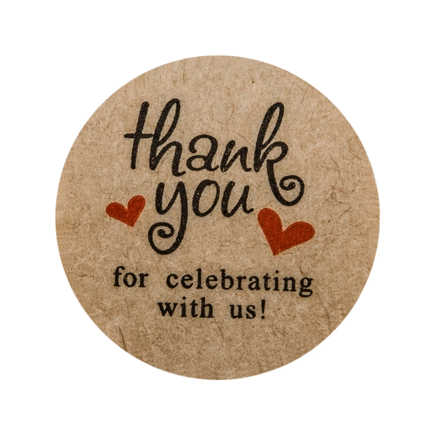 Круглая крафт бумага спасибо за празднование с нами наклейки 500 ярлыков/рулон