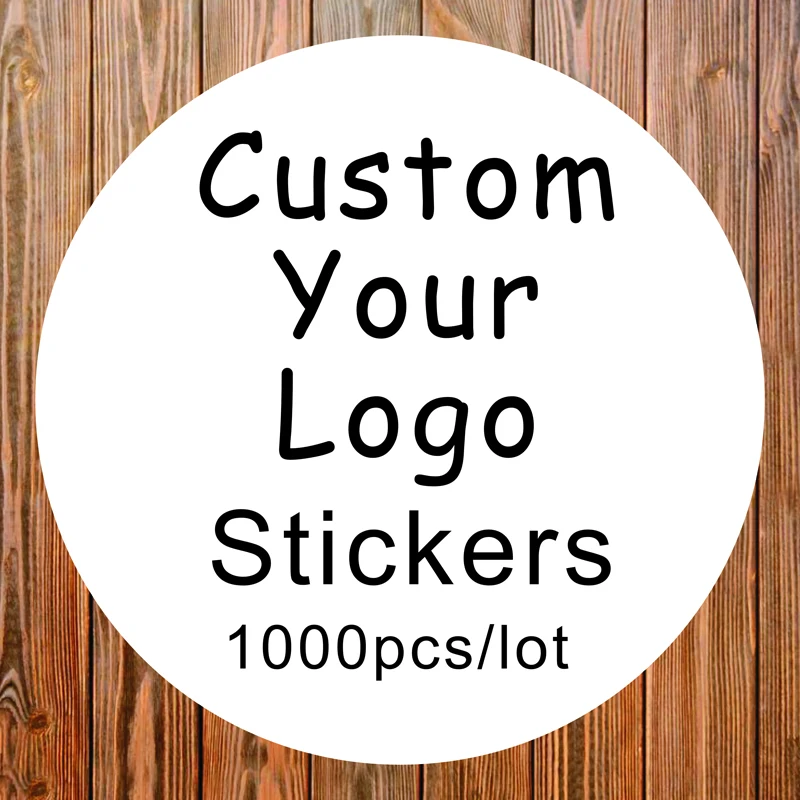 

1000PCS Sticker Person Logo Custom Stickers For Cake package personalized stickers Clear,transparent,kraft, adhesive ,round