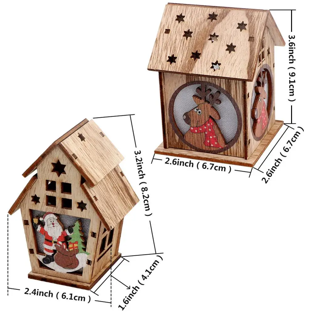 Милый праздничный светодиодный светильник OurWarm деревянный домик подвеска на