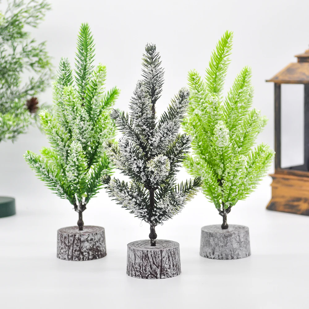 Зеленая мини-елка с зашифрованным белым снегом 20 см Искусственная елка