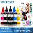 100 мл, 5 цветовкомплект, сублимационные чернила для Epson ET-2720 ET-2760 ET-2750 ET-15000 ET-4700 ET-3760 WF-7710, принтер для всех моделей