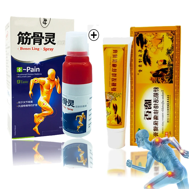 

Shaolin Analgesic Cream+ Pain Spray Rheumatism Arthritis Muscle Sprain Knee Waist Back Shoulder Pain Relief Medical Plaster