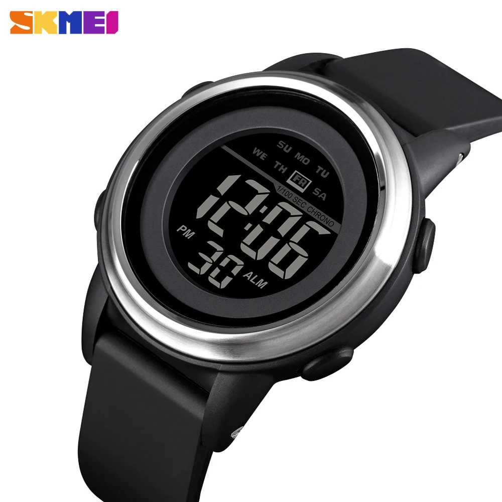

SKMEI Relogio Masculino Digital Watches Teenager Outdoor Sport Chrono Clock PU Strap Waterproof LED Display Male Wristwatches