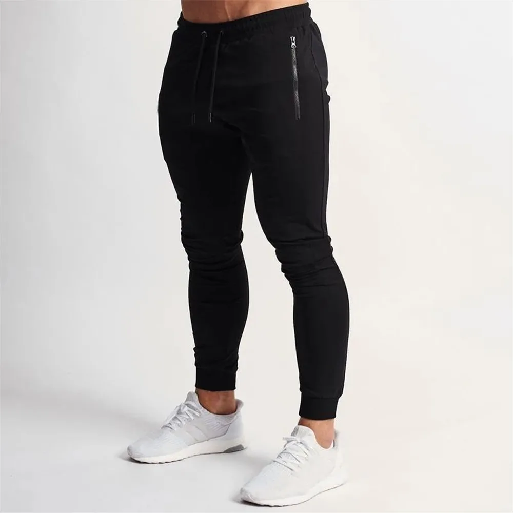

Autumn Jogger Pants Men Cotton Running Sweatpants Black Slim Trackpants Gym Fitness Training Trousers Male Sport Workout Bottoms