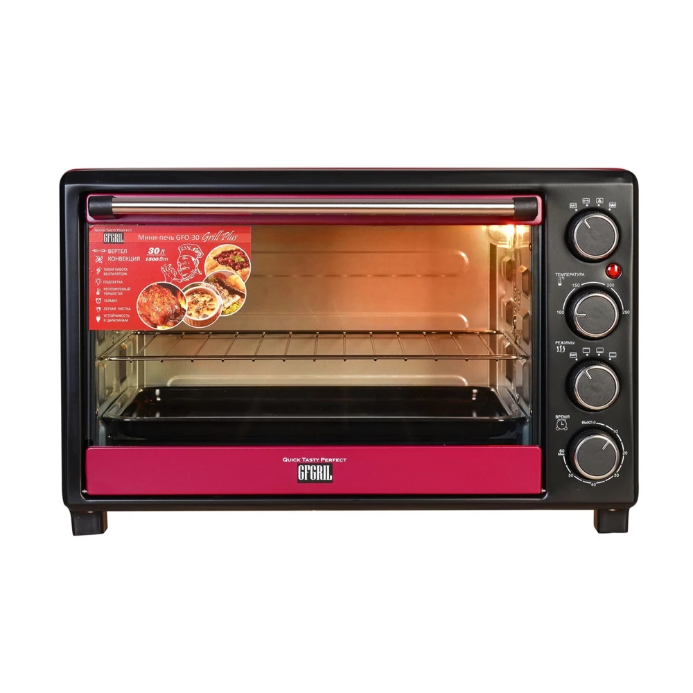 Мини-печь GFGRIL GFO-30 Grill Plus красный | Бытовая техника