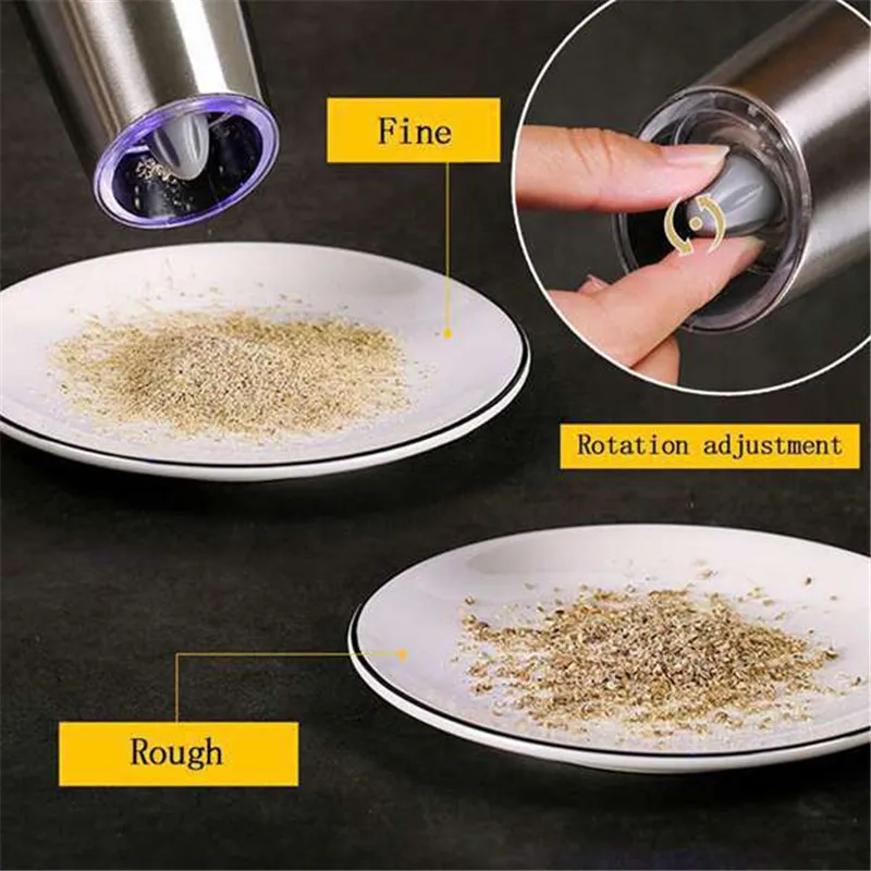 Электрическая мельница для перца из нержавеющей стали набор измельчения соли