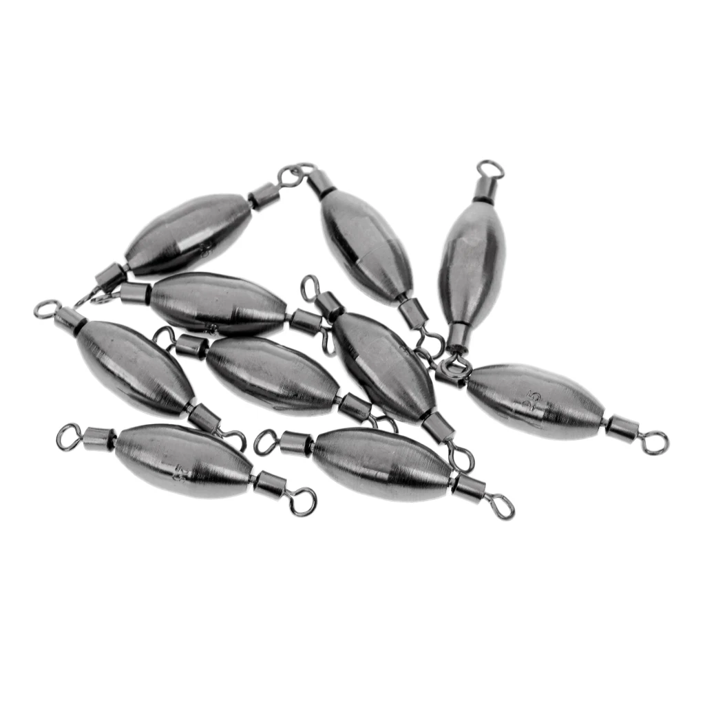 

10pcs Trolling Spinning Sea Fishing Weights Sinkers Swivels Connector Terminal