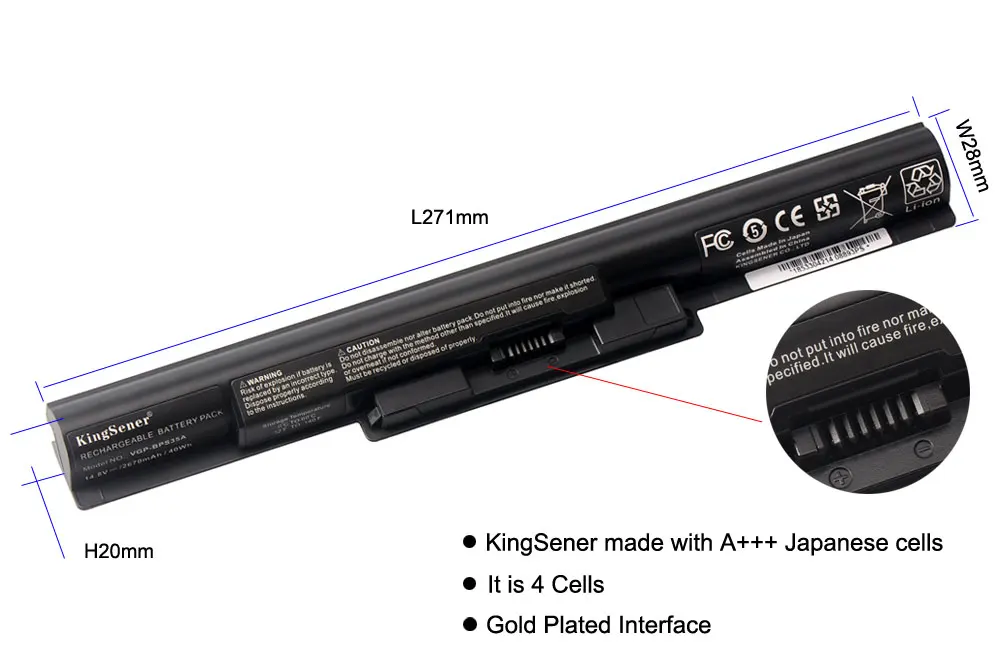 KingSener японская ячеечная VGP-BPS35A Батарея для SONY Vaio подходит 14E 15E SVF1521A2E SVF15217SC SVF14215SC SVF15218SC BPS35 BPS35A