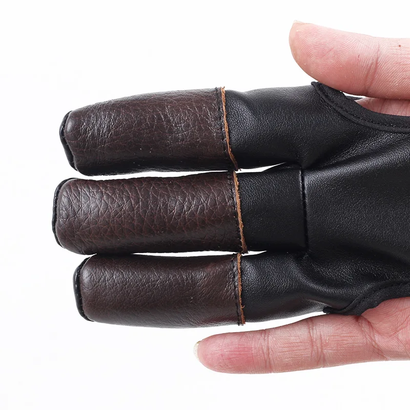 

Bow And Arrow Three-Finger Protective Cover Finger Protection Recurve Straight Pull Bow And Arrow Archery Hunting Gloves Leather