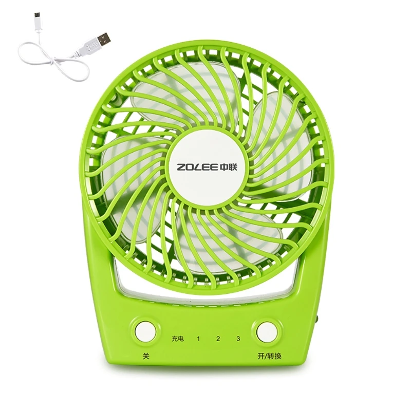 

1PC USB Handheld Portable Fan Mini Desktop Fan Without Battery Green Portable Fan K3NB