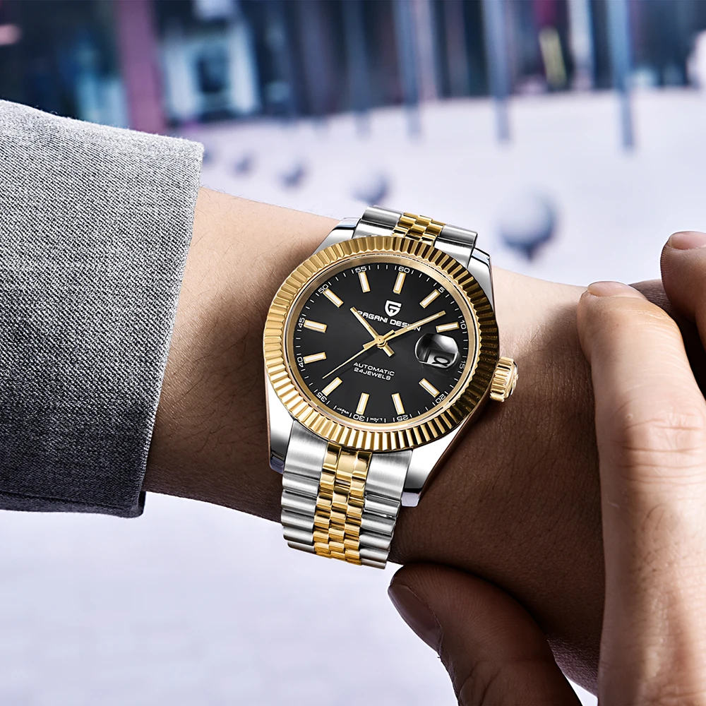 

PAGANI DESIGN New Men Mechanical Watche Top Brand Luxury Automatic Watch Sport Stainless Steel Waterproof Watch Men reloj hombre