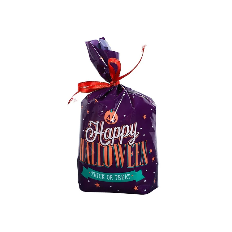 

50/100pcs Hallwoeen Pumpkin Skull Cat Candy Bag Gift Cookie Bags Biscuits Snack Plastic Packaging Bags Kids Favor