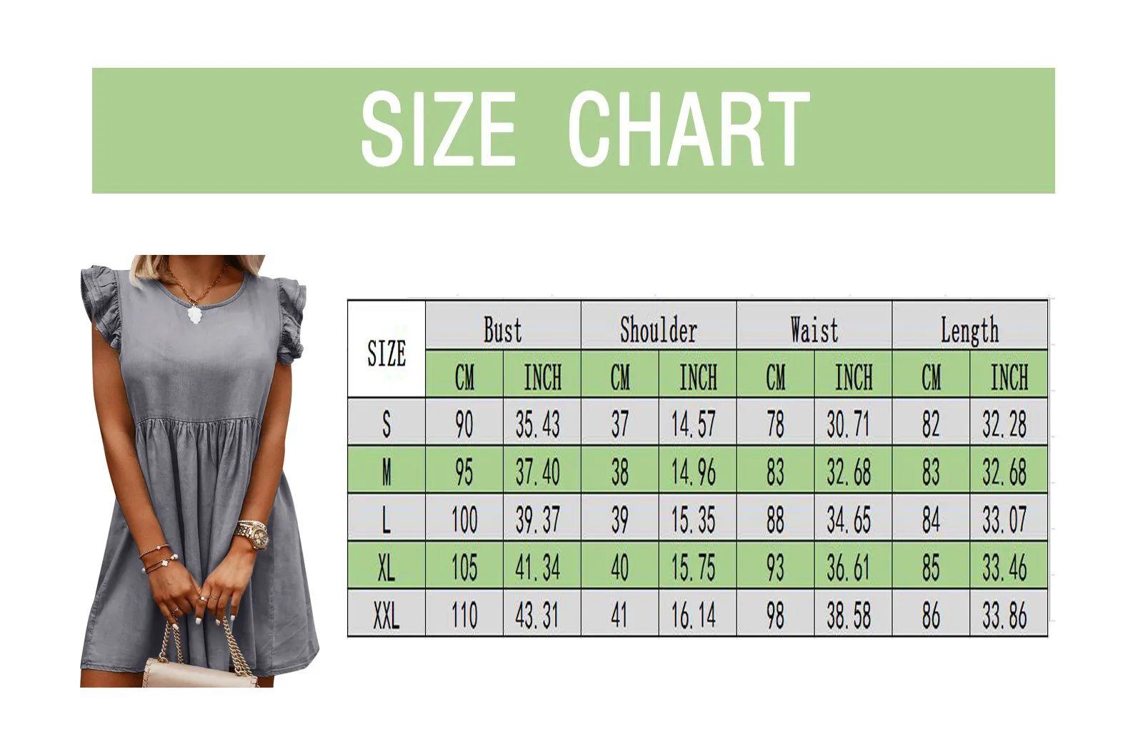 

Women Casual Faux Denim Jean Skinny Body O Neck Ruff Sleeveless Party Mini Dress Fashion Summer Maxi Dress #T3G