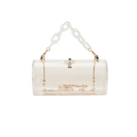 acrylic transparent cylinder jelly bag 2022 new personalized creative ins fashion chain shoulder bag simple versatile handbag
