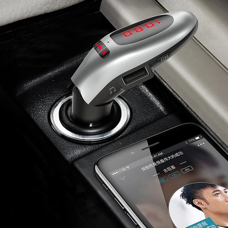 Интеллектуальный Автомобильный Bluetooth плеер MP3 Hands free светодиодный экран FM Launcher