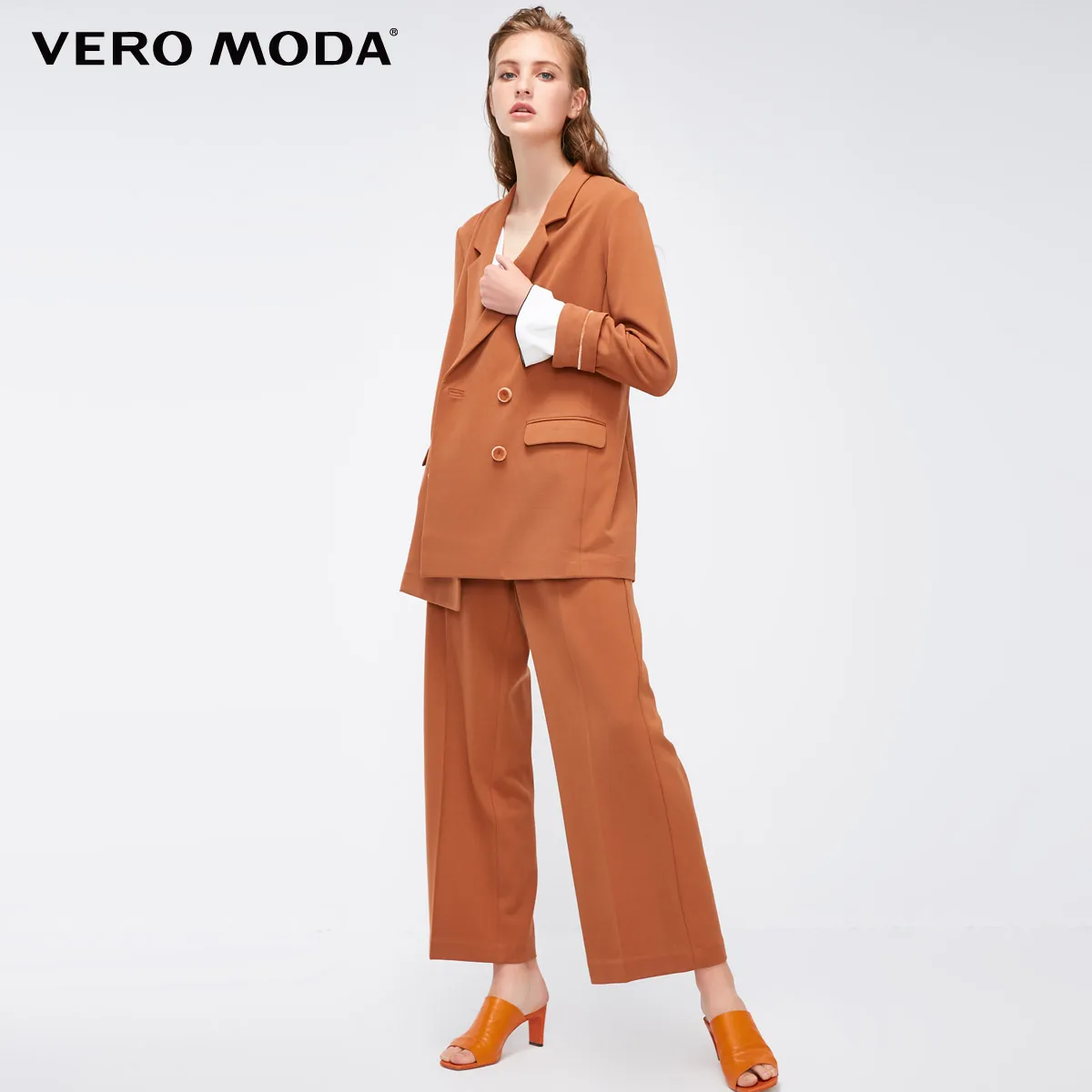 Vero Moda Новый замшевый пиджак на пуговицах с воротником лацканами женские костюмы