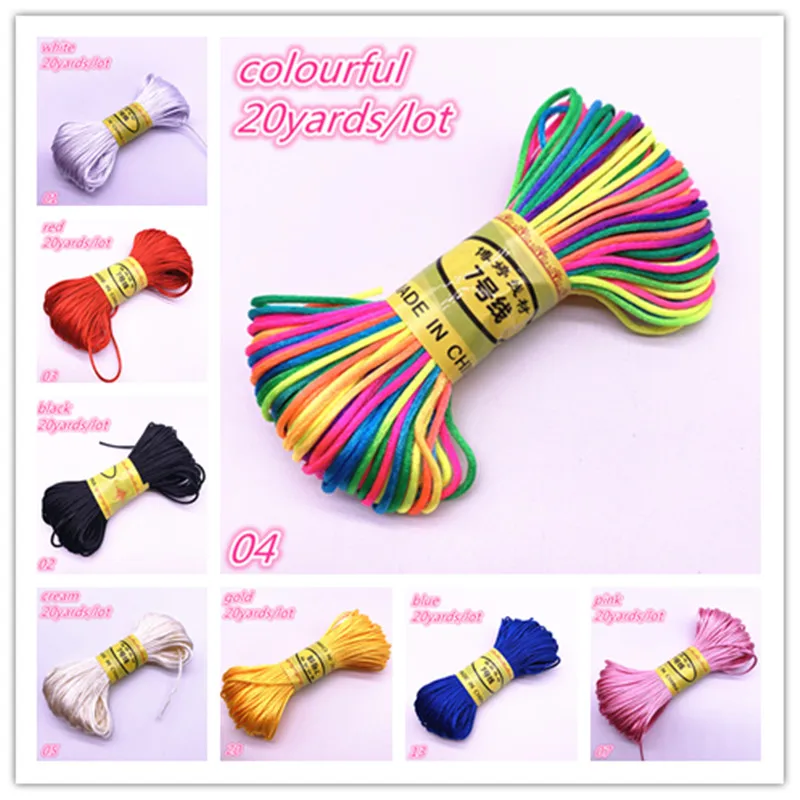 

NEW 20yards 1.5mm Chinese Knot Line Cord Silk Satin Cord Nylon Cord DIY String Necklace Bracelets Cord