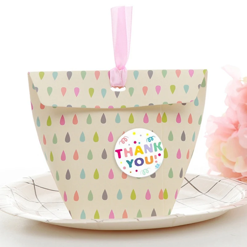 

500pcs/roll Floral Thank You Stickers Scrapbooking For Package Seal Labels Custom Sticker