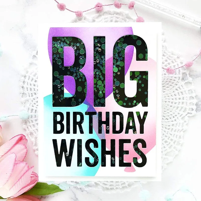 

Big Birthday Wishes Metal Cutting Dies for DIY Scrapbooking Photo Album Decorative Embossing Paper Card Crafts Die Cut 2021