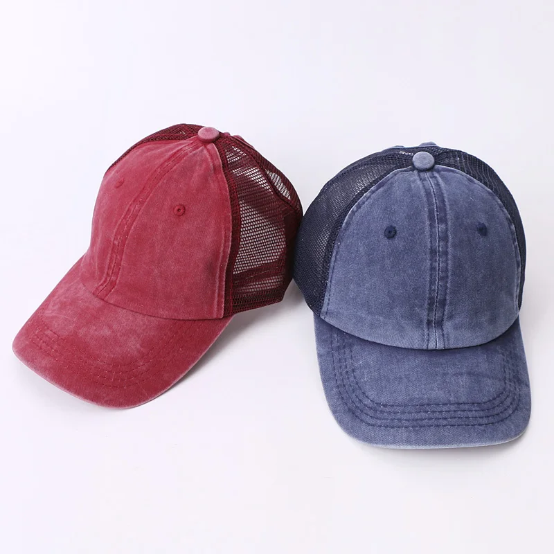 Бейсбольная кепка с дырками в виде конского хвоста Женская бейсбольная s на лето