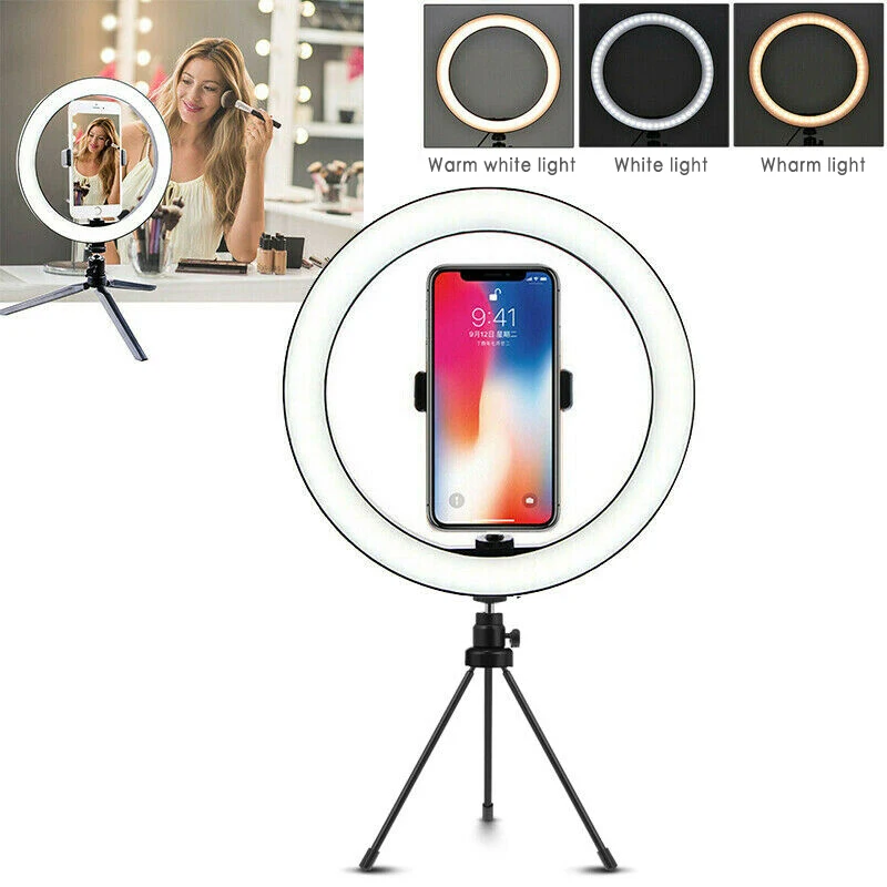 Кольцевой светильник 10 &quotдля студийной фотосъемки 3 цвета с регулируемой