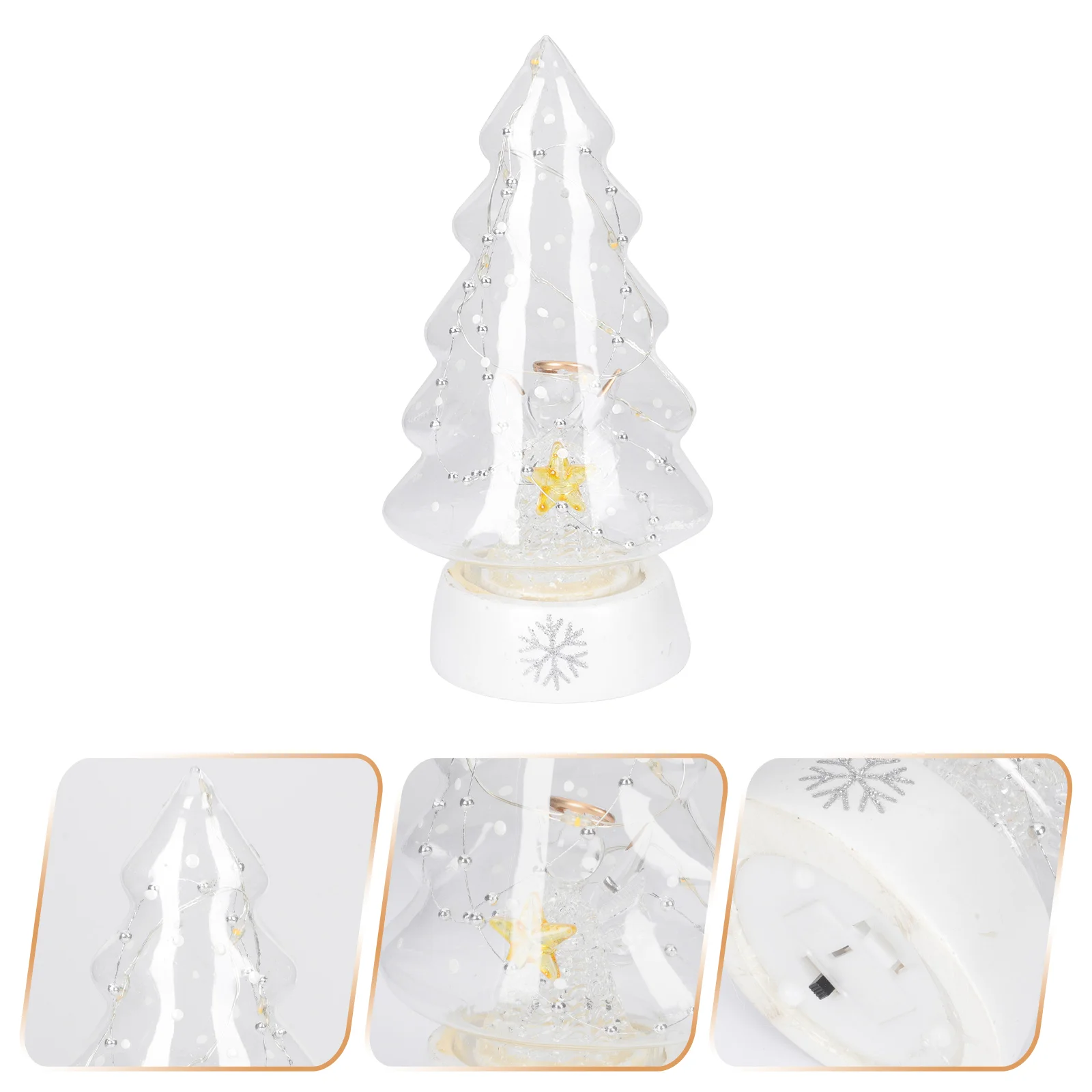 

1Pc Home Desktop Glass Adornment Luminous Night Light Chic Small Ornament