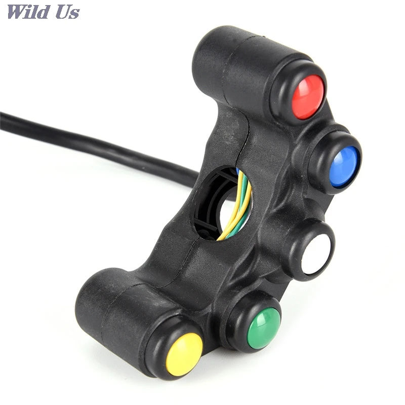 

Waterproof 5 Button Motorcycle Switch Button 7/8" Handlebar/Light /on-off Button
