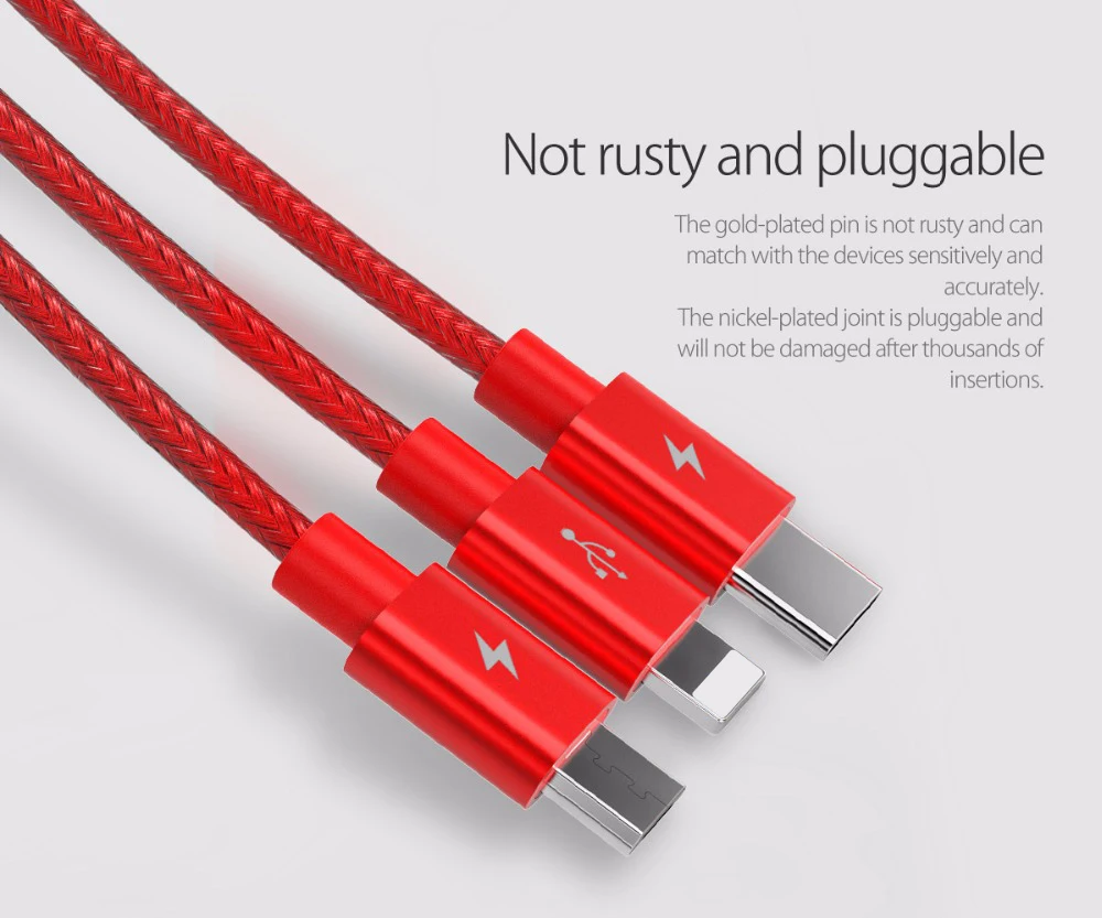 ORICO Micro для освещения type c USB кабель 3 в 1 Android зарядное устройство кабель для iPhone 7 6 6 Samsung Xiaomi Быстрая зарядка 3A