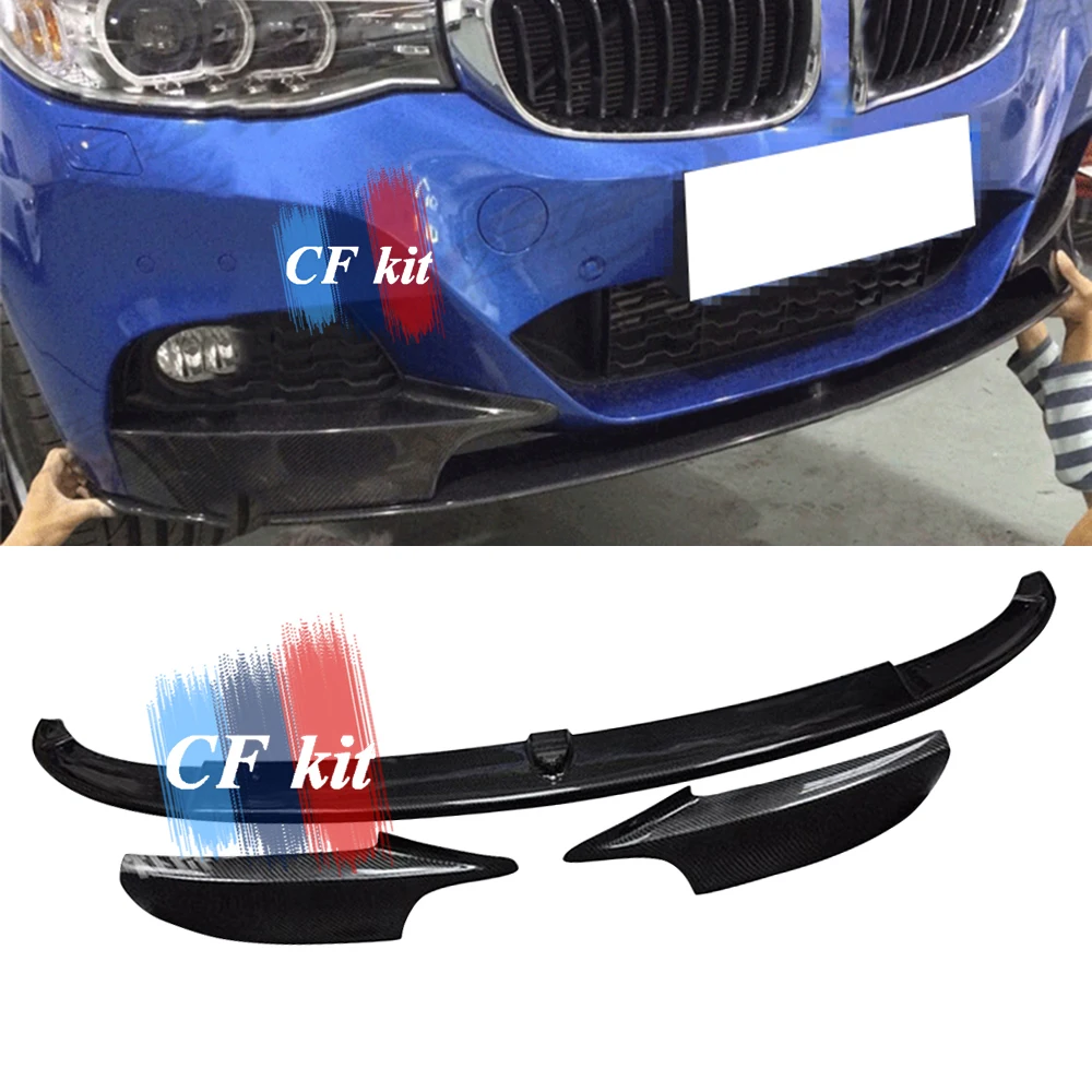 Передний бампер спойлер подбородка из настоящего углеродного волокна для BMW 3