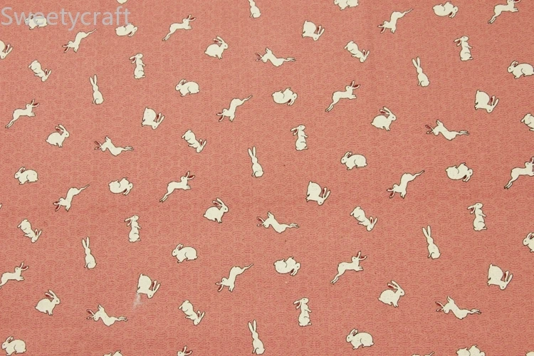

110x45cm Rabbit Bunny Easter Wave Printed tissus telas Thick Cotton Fabrics Tecido Dress Handmade Sewing patchwork Accessories