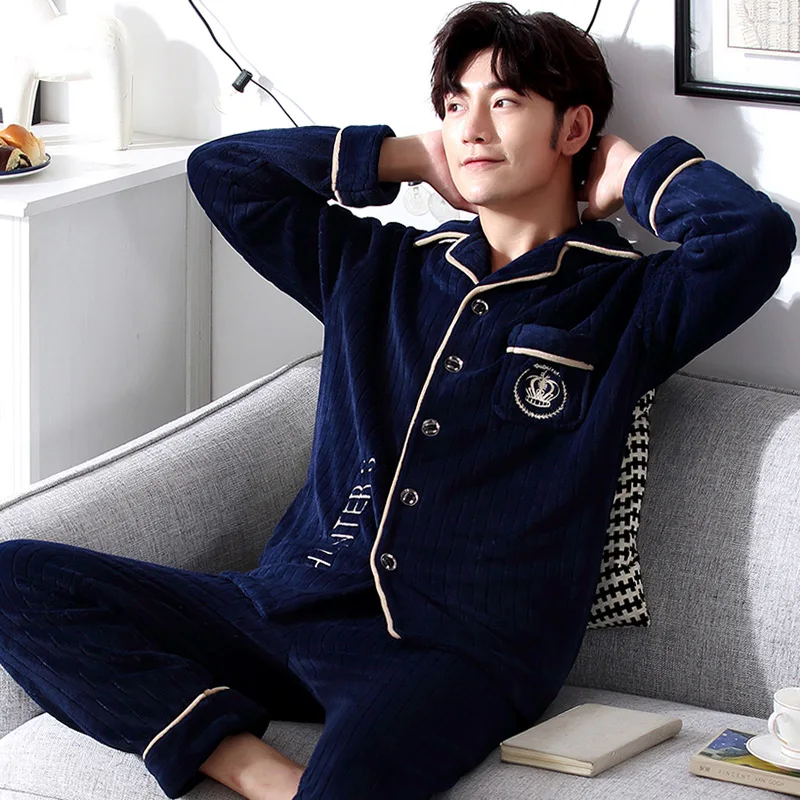 New Winter Thickening Velvet Coral Fleece Lovers Pajamas Lady Warm Flannel Woman Leisurewear Suit | Женская одежда