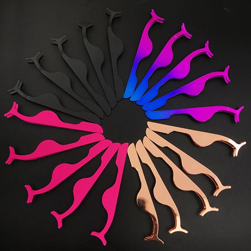 Rainsin 10 шт. цвета розового золота пинцеты для накладных ресниц Поддельные ресницы