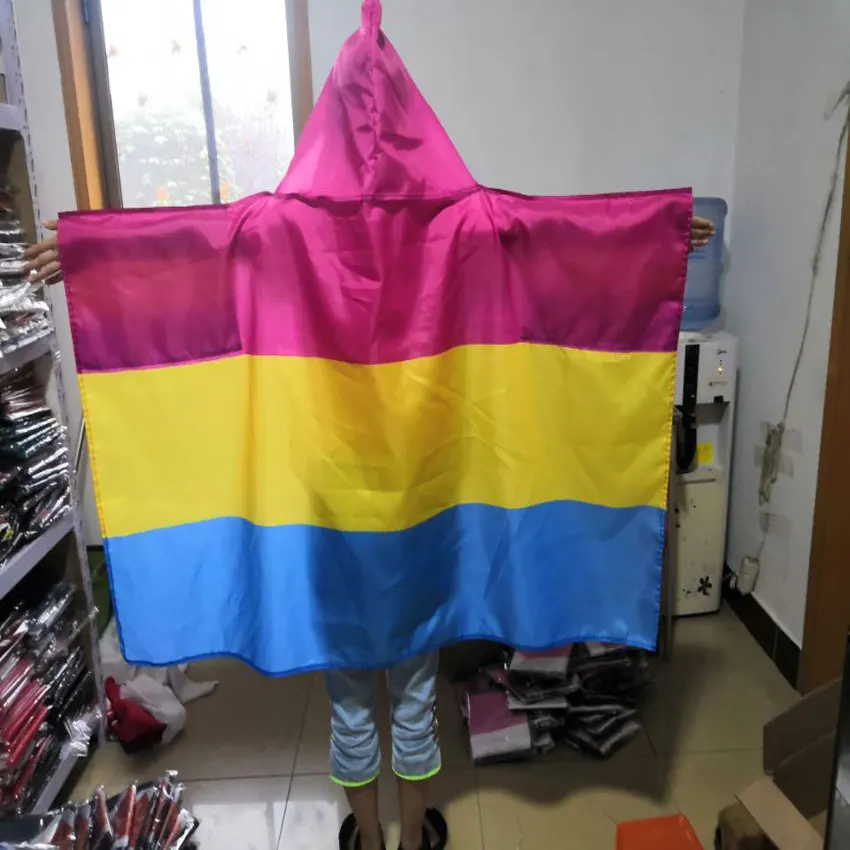 Оптовая продажа pansex Pride Cape 150x90 см 100D полиэстер яркий цвет цифровая печать двойная