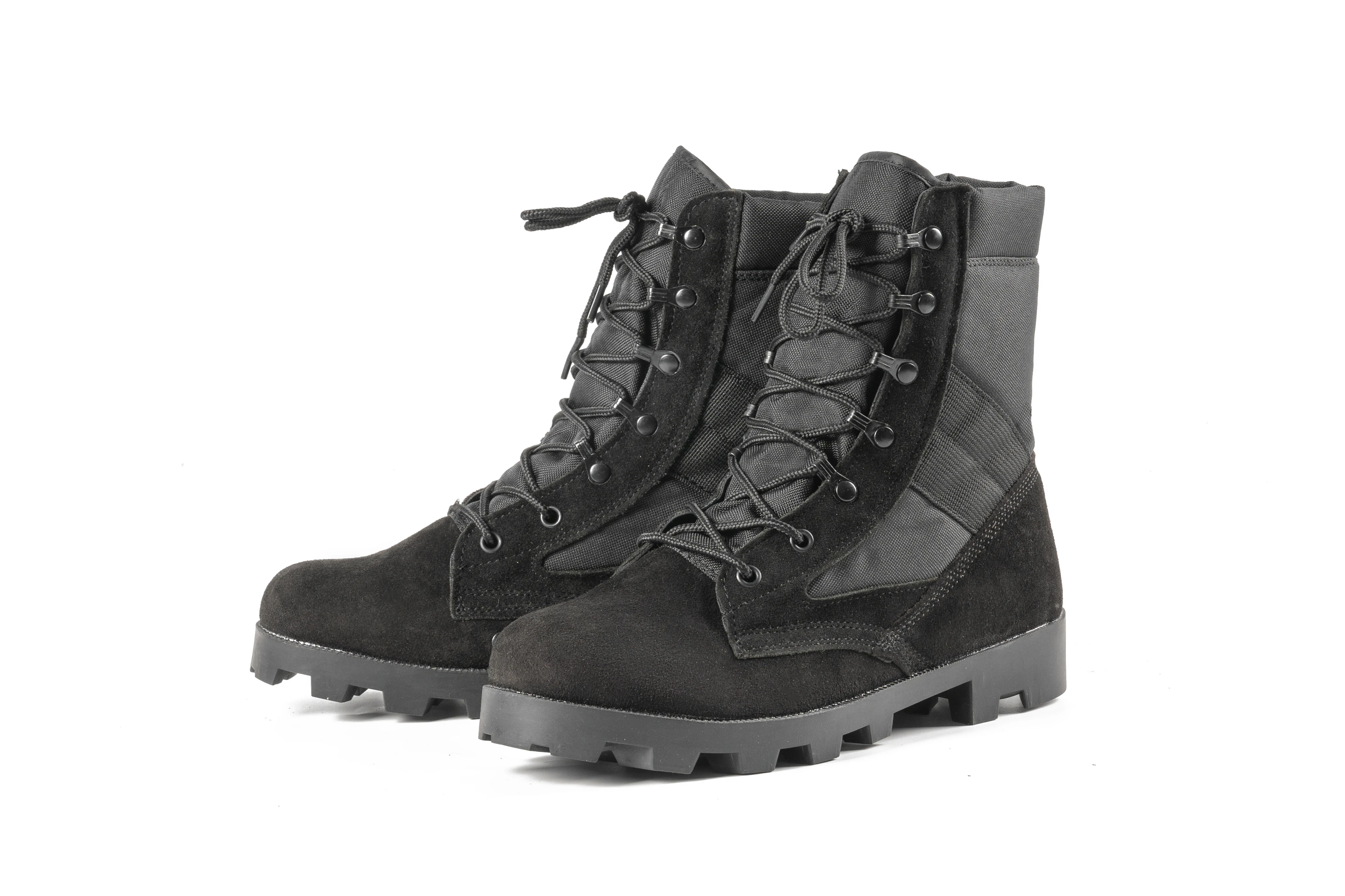 Черные армейские тактические военные ботинки из коровьей замши и кожи |